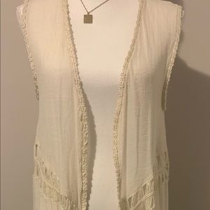 Cream kimono vest